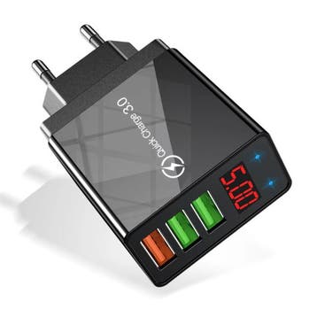 Qualcomm Quick Charge 3.0 Triple 3x Port USB Muur Oplader, Verzenden