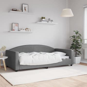 vidaXL Slaapbank 100x190 cm stof donkergrijs, Huis en Inrichting, Verzenden, Nieuw