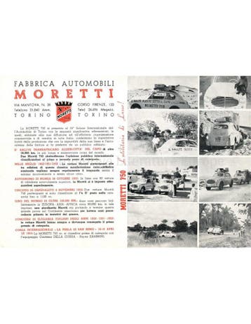 1954 MORETTI PROGRAMMA BROCHURE ITALIAANS