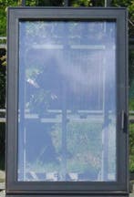 aluminium raam , chassis , venster 93 x 146 zwart ral 9005, Bricolage & Construction, Châssis & Portes coulissantes, Ophalen of Verzenden