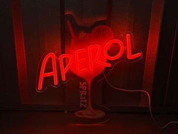GEEN BOD Aperol Spritz-logo Neonlichtbox - Aperol Spritz -