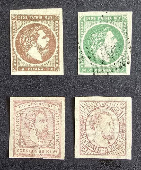 Spanje 1874/1875 - Correo Carlista, drie complete series. Er, Postzegels en Munten, Postzegels | Europa | Spanje