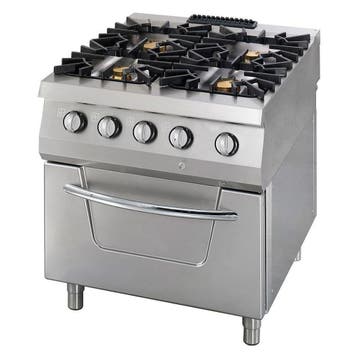 Premium gasfornuis met oven | RVS/Gietijzer/Verc | Ruime, Verzenden, Nieuw in verpakking