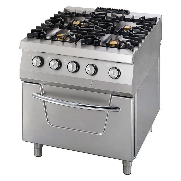 Premium gasfornuis met oven | RVS/Gietijzer/Verc | Ruime, Articles professionnels, Horeca | Équipement de cuisine, Envoi