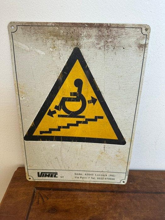 vimec - Vintage reclamebord Vimec - Verkeersbord - Metaal, Antiek en Kunst, Antiek | Wandborden en Tegels