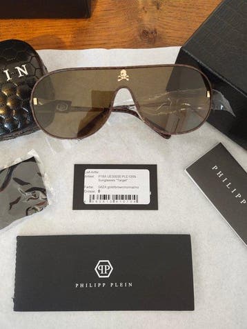Philipp Plein - Shield Target en Acier et Cuir - Lunettes de, Nieuw