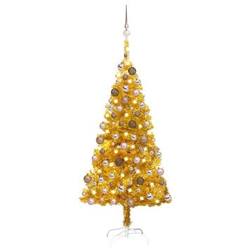 vidaXL Kunstkerstboom met verlichting en kerstballen 150 cm, Verzenden, Nieuw