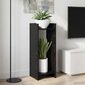 vidaXL Plantenstand 2 st Zwart eiken 30 x 30 x 80 cm Bewerkt, Verzenden