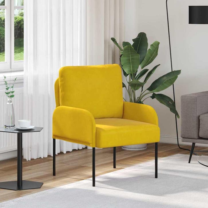 vidaXL bank / zetelen met kussen 55cm Geel Multiplex, Huis en Inrichting, Zetels | Zetels, Nieuw, Verzenden