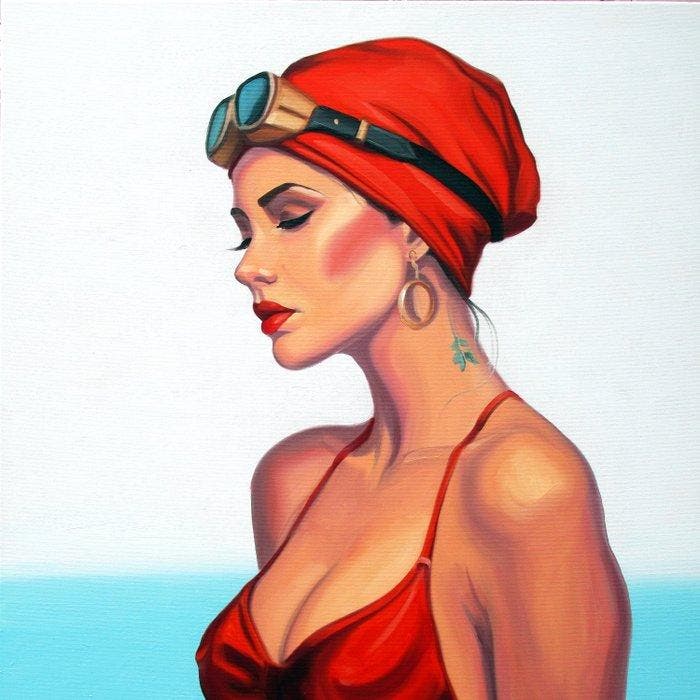 Christophe Gastaldi - Bain de soleil - XL, Antiquités & Art, Art | Peinture | Moderne