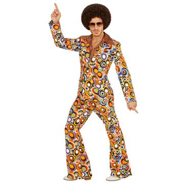 Disco 70S Kostuum Gekleurd Heren Cirkels, Verzenden, Nieuw