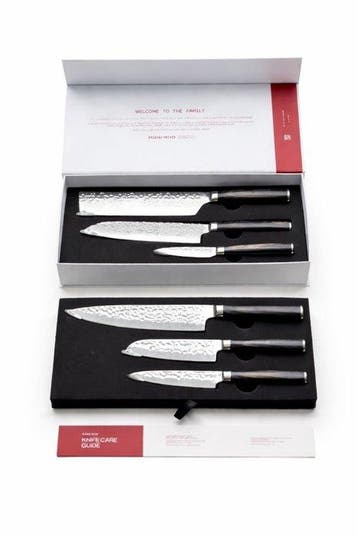 Japanese Knives - 6 Piece professional knives set - Hammered