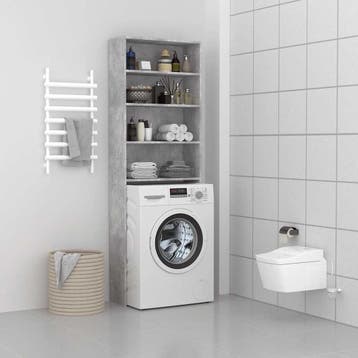 vidaXL Wasmachinekast 64x24x190 cm betongrijs, Verzenden, Nieuw