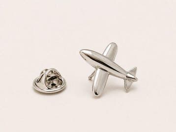 Geplateerd witgoud (18K). - Broche - Lucht, Luchtvaart.