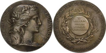 Zilver medaille ohne Jahr Frankreich Dritte Republik 1870..., Verzenden, België