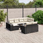 vidaXL 11-delige Loungeset met kussens poly rattan zwart, Verzenden, Nieuw