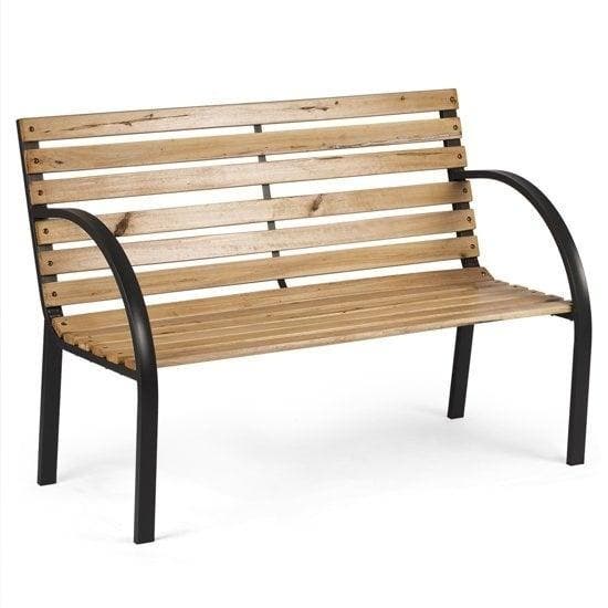 Parkbank 117cm staal/hout | Retour deal | 37% korting, Tuin en Terras, Tuinbanken, Zo goed als nieuw, Hout, Verzenden