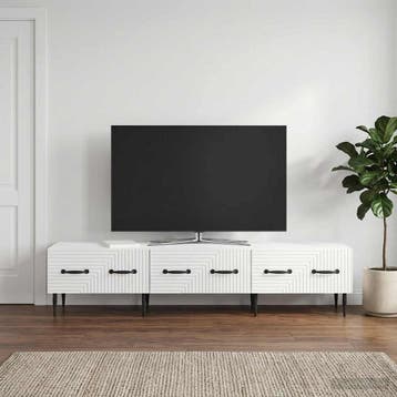 vidaXL TV Kast met lade Hoogglans Wit 147 x 34,5 x 30 cm, Verzenden, Nieuw