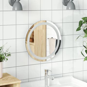 vidaXL LED Badkamerspiegel met spiegel Transparant Ø 40 cm, Verzenden, Nieuw