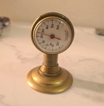 Thermometer - Messing - Antieke bureauthermometer
