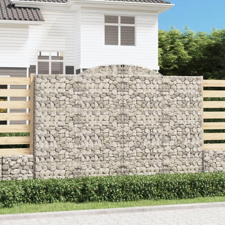 vidaXL Schanskorf gewelfd 300x30x200/220 cm gegalvaniseerd, Tuin en Terras, Bloempotten, Nieuw, Verzenden