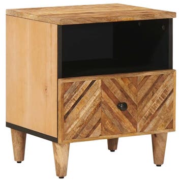 vidaXL Nachtkastje Bruin 50 x 33 x 60 cm Massief Mango Hout, Verzenden, Nieuw
