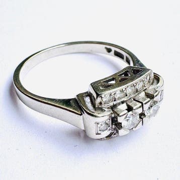 Ring - 18 karaat Witgoud - 0.27ct. tw. Diamant (Natuurlijk), Nieuw