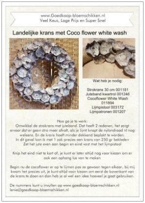 DIY Werkbeschrijving Krans coco flower, Nieuw