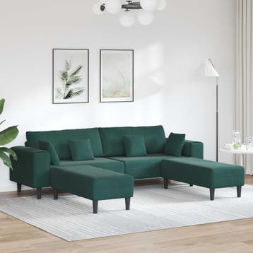 vidaXL bank / zetel 3 st Donkergroen Fluweel, Verzenden