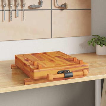 vidaXL Tafelwerkbank met bankschroef 52x44x9,5 cm massief, Bricolage & Construction, Verzenden