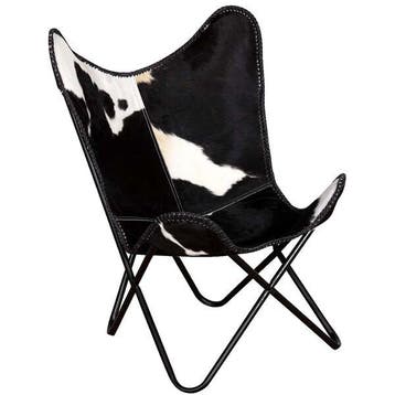 Chaise papillon cuir veritable unique - Offre seconde chance, Verzenden, Nieuw