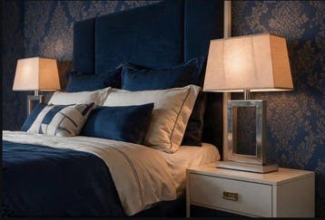 Lamp (2) - Chic & Design - Verzilverd metaal, Textiel, Maison & Meubles