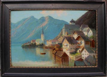 Austrian school (XIX), signe - View of picturesque village