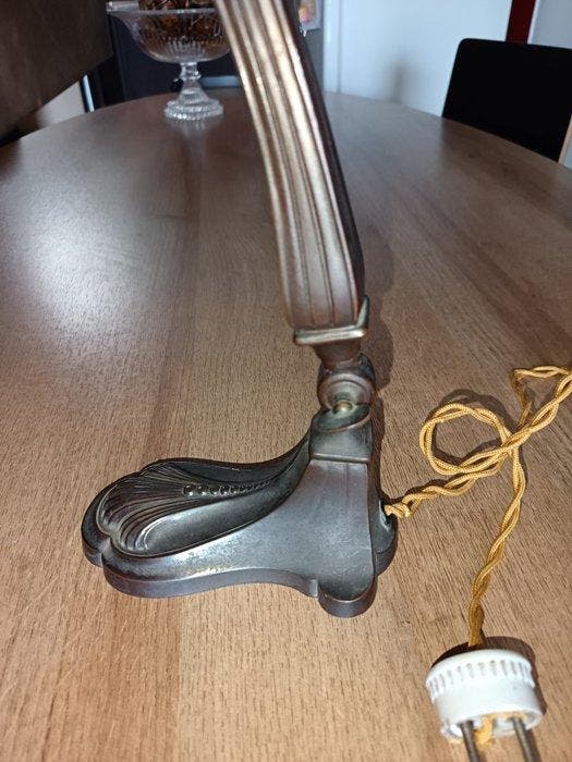 Lampe de banquier - Vitrail, Fonte - Original et en, Antiek en Kunst, Kunst | Designobjecten