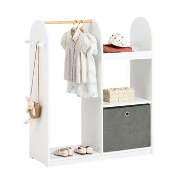 2dekans | SoBuy Kinderkledingkast - 3 Planken 1 Mand 3 Haken, Ophalen of Verzenden, Nieuw