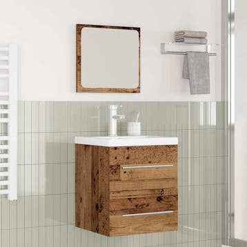 vidaXL Badkamermeubel Set 2 st Oud Hout Bewerkt hout, Verzenden, Nieuw