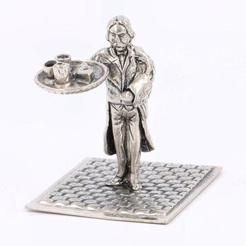 NO RESERVE - C.A. Stout - Miniatuur ober en slager - Beeldje