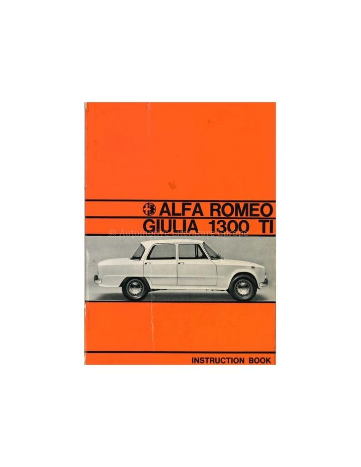 1967 ALFA ROMEO GIULIA 1300 INSTRUCTIEBOEKJE ENGELS, Autos : Divers, Modes d'emploi & Notices d'utilisation, Enlèvement ou Envoi