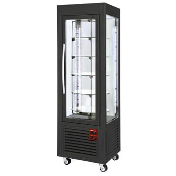 Panoramische vitrine, 5 draaiende plateaus, 360 LT, Zwart, Verzenden