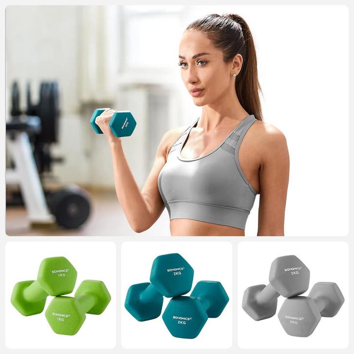 Dumbbellset halterset, 3 paar - totaal 12 kg - 2x1 kg, 2x2, Sports & Fitness, Équipement de fitness, Envoi
