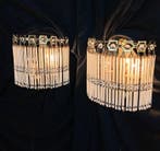 Wandlamp (2) - Messing, Kristal, Glas, Antiek en Kunst