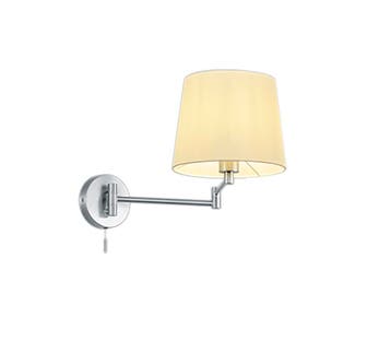 Trio LYON wandlamp | E27 Fitting | nikkel mat met wit | 25,5, Verzenden
