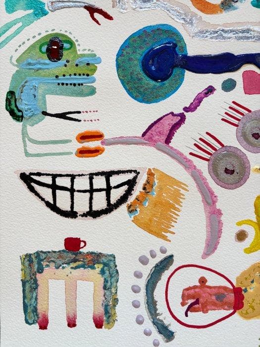 Carla Pacheco - Chávena de Limoges sobre mesa coxa, Antiek en Kunst, Kunst | Schilderijen | Modern