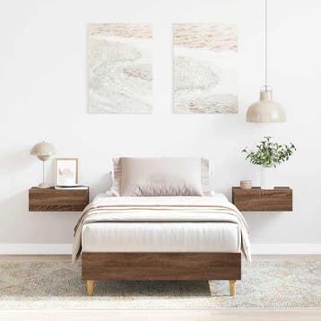 vidaXL Bedframe zonder matras 90x190 cm spaanplaat bruin, Verzenden