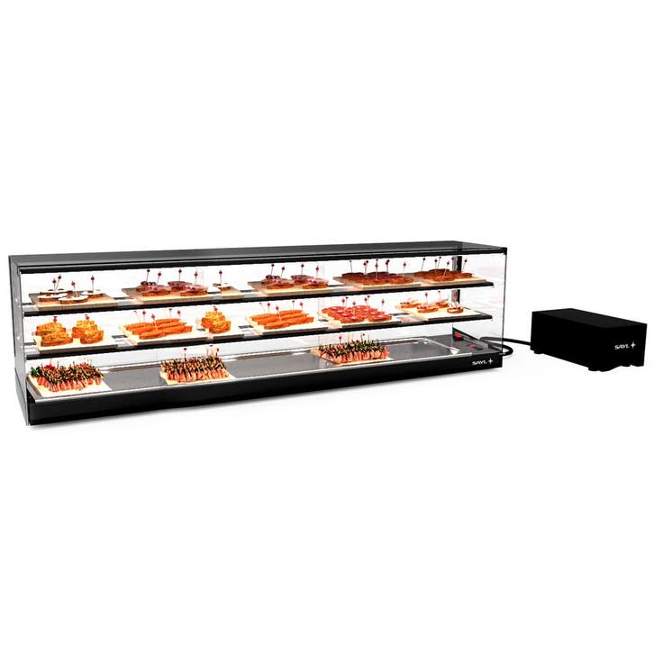 Tapasvitrine | LOGIC | Zwart | +2°C/+6°C | Statisch | 3, Articles professionnels, Horeca | Équipement de cuisine, Envoi