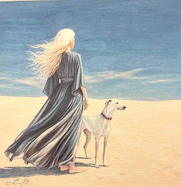 AniB. - The Silent Horizon — Woman and Greyhound