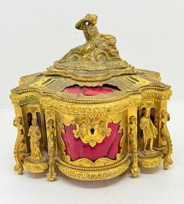 Doos - Napoleon III-stijl - Ormolu - Mythische juwelendoos, Antiquités & Art