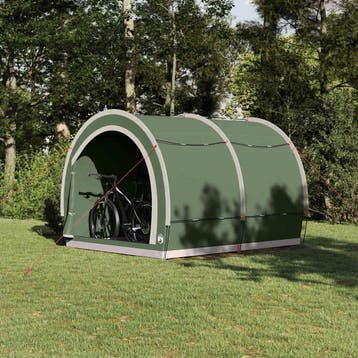 vidaXL Fietstent met dak met opslag Groen 256 x 222 x 182 cm, Verzenden