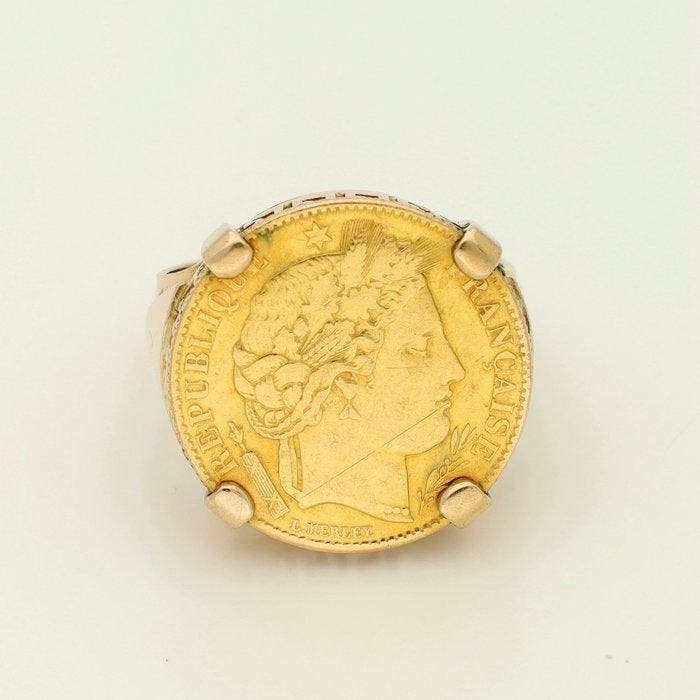 Ring - 18 karaat Geel goud, Handtassen en Accessoires, Ringen