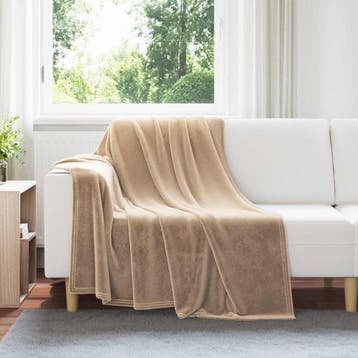 vidaXL Dekentjes 6 st Camel 150 x 200 cm 4.68 kg Fleece, Verzenden